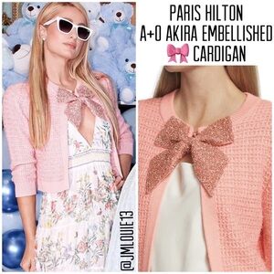 🎀SOLD🎀Alice + Olivia Akira Embellished Bow Cardigan Sweater